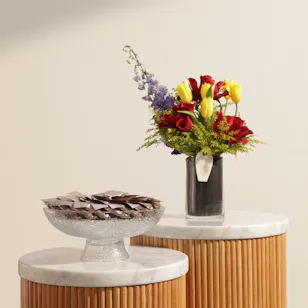 Abucci Pistachio Kunafa Chocolate Tray | Heartwarming Flower Box
