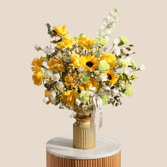 Golden Hyacinth Flower Vase