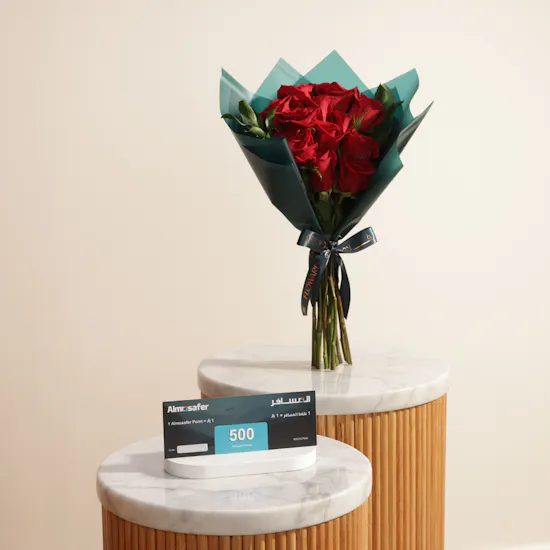 Almosafer 500 Points Gift Card | The Language of Love Roses Bouquet