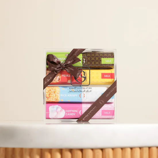 Ghazl Chocolatier Chocolate Bars Acrylic Box