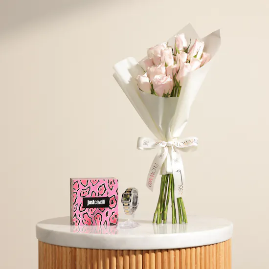 Just Cavalli Silver and Gold Women’s Watch | Graceful Flowers