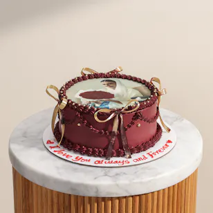 Mister Baker Personalized Maroon Photo Cake Mister Baker Personalized Maroon Photo Cake