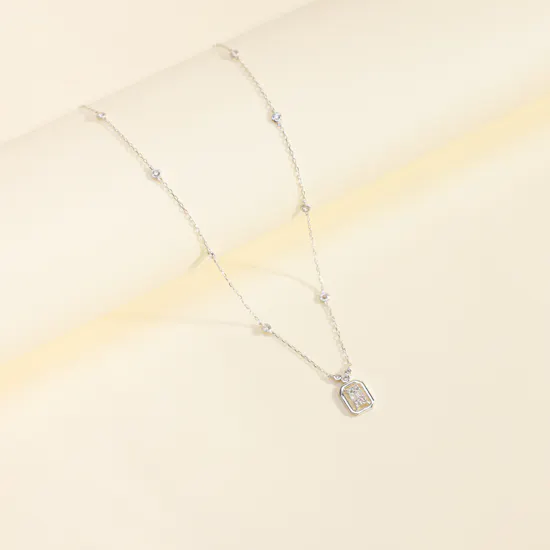 AV Jewelry White Gold Glow Necklace