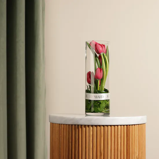 Shiny Red Tulip Vase