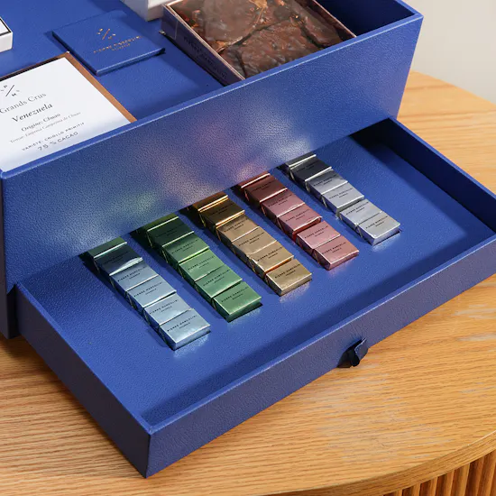 Pierre Marcolini Blue Leather Drawer Chocolate Box