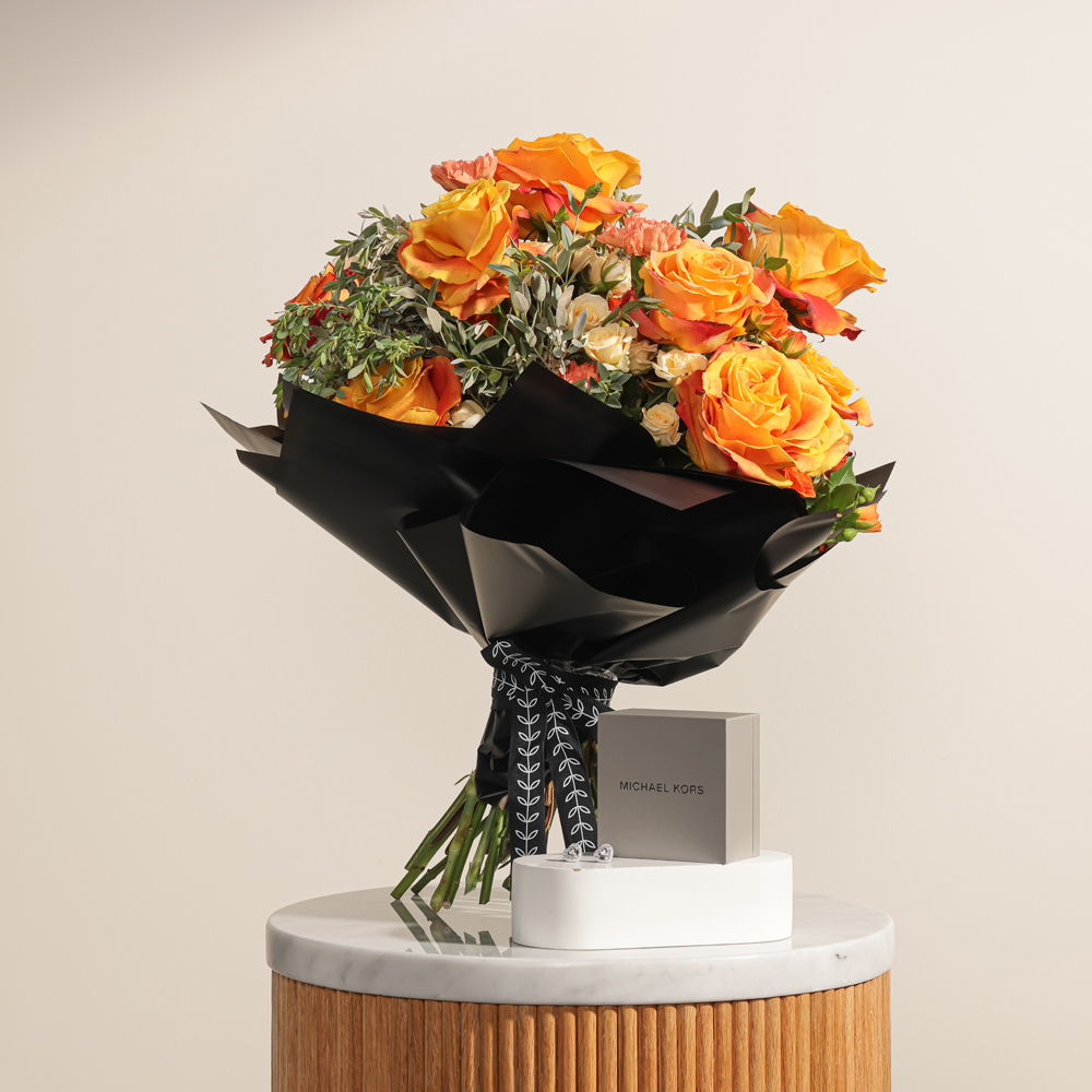 Michael Kors Silver Earring | Orange Blooms