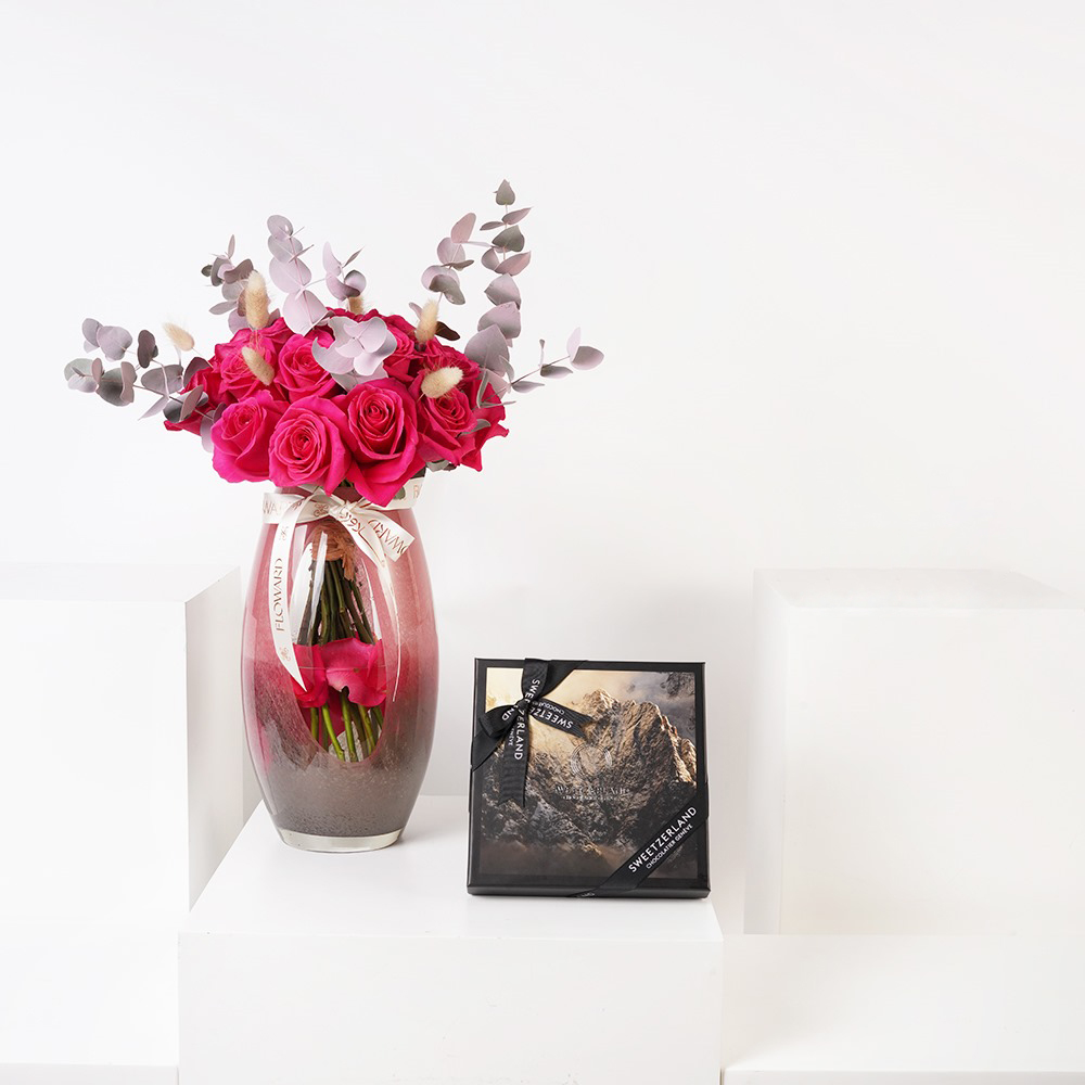 Sweetzerland Chocolate Box | Fuchsia Roses
