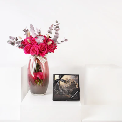 Sweetzerland Chocolate Box | Fuchsia Roses Sweetzerland Chocolate Box | Fuchsia Roses