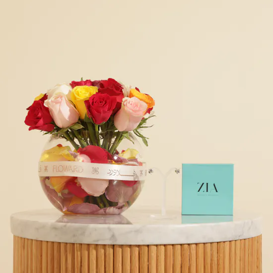 Zia Handcrafted Colorful Baguette Stones Women's Earrings | Elegant Flower Vase