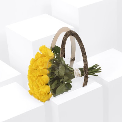 Yellow Roses | Acrylic Basket