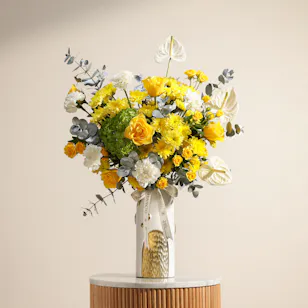 Shinny Yellow Flower Vase