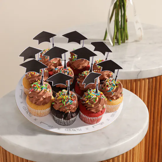 Floward Mixed Graduation Cupcakes | Soft Celebration Flowers