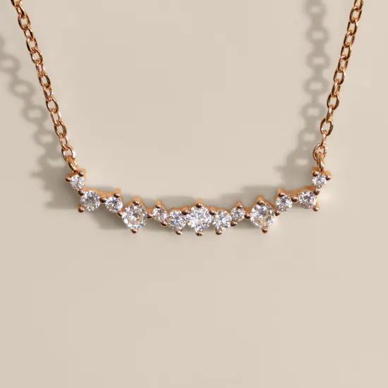 Artsy Horizontal Zircon Stones Bar Women's Necklace