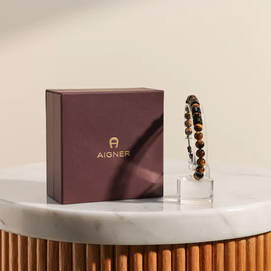 Aigner Marizo Black and Brown Men's Bracelet