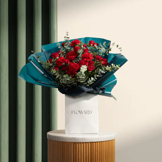 Crimson Whisper Flowers Bouquet