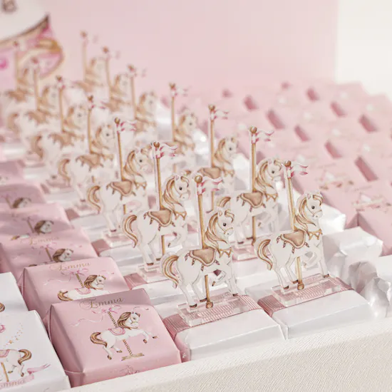 Le Chocolatier Dubai Personalized Baby Girl Carousel Chocolate Tray