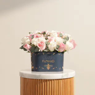 Peaceful Pink and White Roses Box