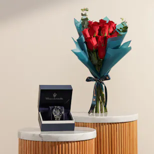 Maserati Automatic Silver Men's Watch | Crimson Elegance Flowers