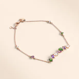 Damas Fireworks Fiesta Diamond and Precious Gem Rose Gold Bracelet