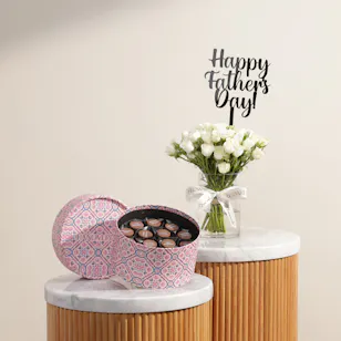 Hanoverian Round Chocolate Box | Father's Day Flower Vase