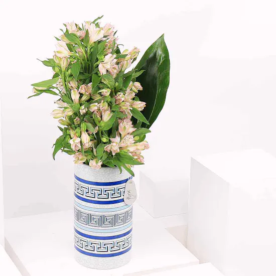 20 Pink Alstroemeria | Painted Vase