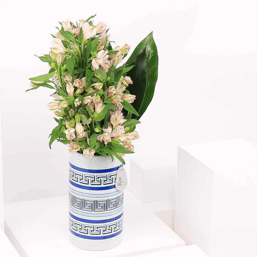 20 Pink Alstroemeria | Painted Vase 2
