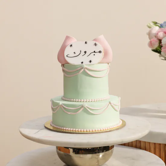 Madeleine Elegant Bow Congrats Cake | Precious Flowers Vase