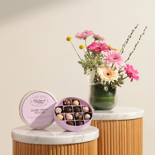 Charbonnel et Walker Dessert Truffle Selection Box | Soft Flower Vase