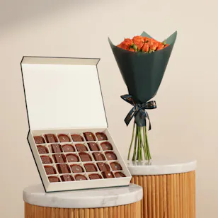 Floward Premium Chocolate Box | Cheerful Rose Bouquet