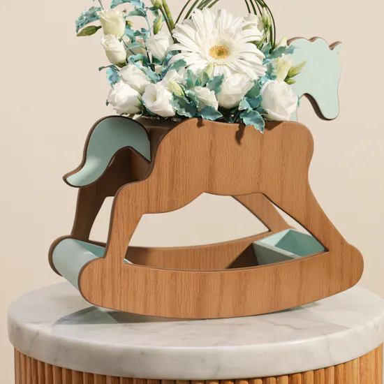 Floward Baby Boy White Flowers Pony