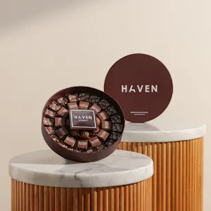 Haven Chocolate Mix Chocolate and Truffles Round Chocolate Box