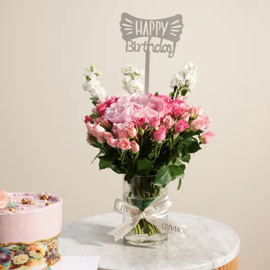 Floward Delicious Cake | Happy Birthday Elegant Flower
