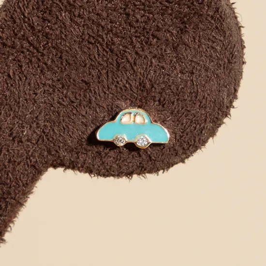 Siran by Iram Blue Baby Car Diamond Earrings