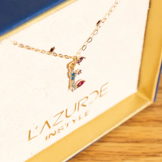 L'azurde E Gold Letter Necklace