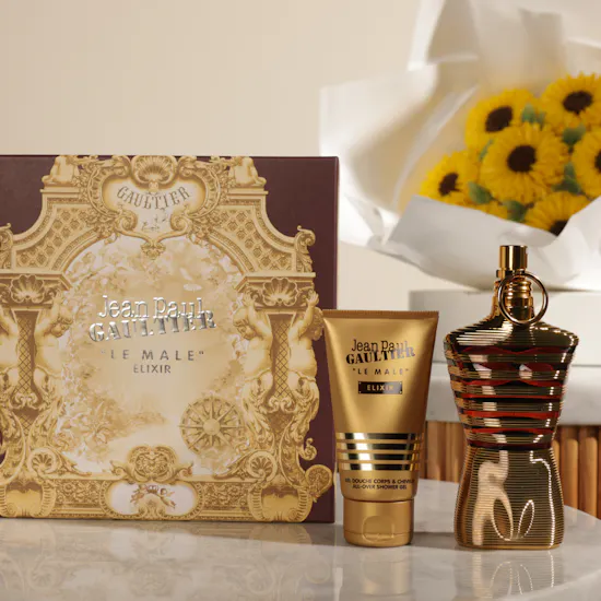 Jean Paul Gaultier Le Male Elixir Gift Set | Gourmet Artistry Floral Cupcakes Bouquet