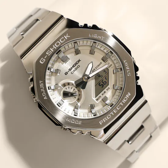 Casio Silver G-Shock G-Steel Watch