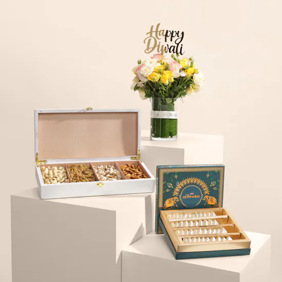 MyGovindas Diwali Festive Treasures Gift Sit | Diwali Glitter Flowers