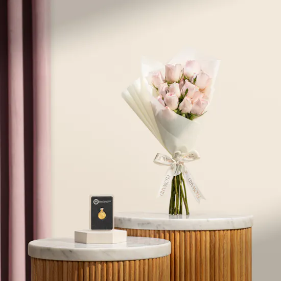 BTC Ayat Al Kursi Gold Pendant | Beauty Roses Bouquet