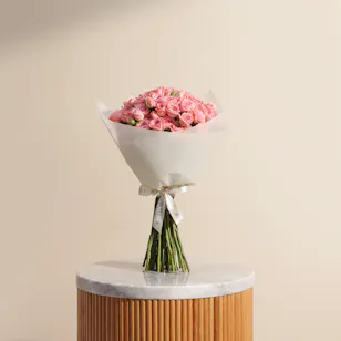 Graceful Pink Baby Roses Bouquet | 35 Flowers Graceful Pink Baby Roses Bouquet | 35 Flowers