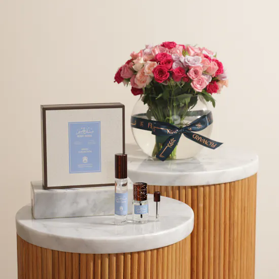 Abdul Samad Al Qurashi Body Musk Perfume Set | Congratulations Graduation Flowers