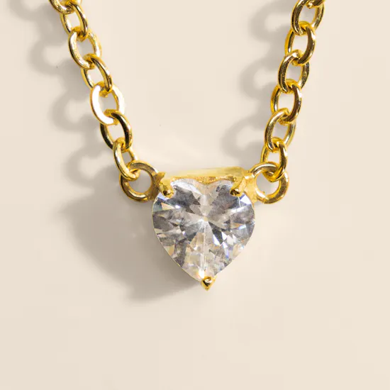Hrh Gold Plated Heart Necklace