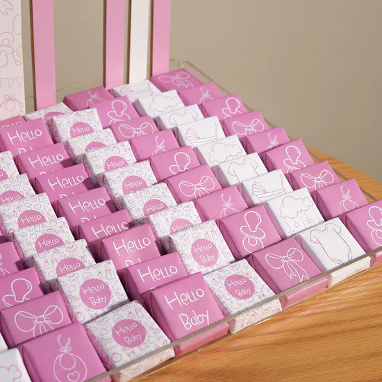 Lilac Hello Baby Girl Reception Chocolate and Sweets Tray
