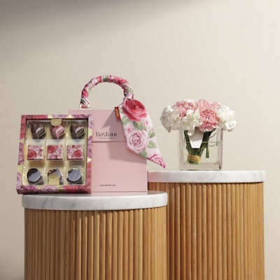 Bostani Chocolates Big Box | Carnations vase