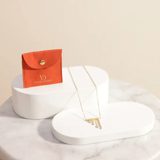 Velvet Desert Gold Lines North Drop Necklace