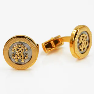 Roberto Cavalli Cuﬄinks | Silver and Gold	