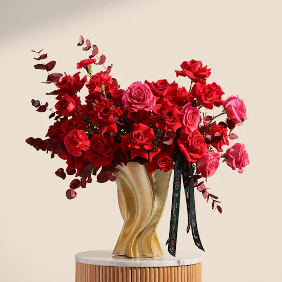 Ruby Splendor Flower Vase