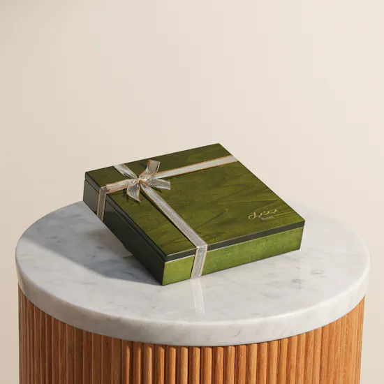 Bateel Stuffed Dates Green Wooden Box