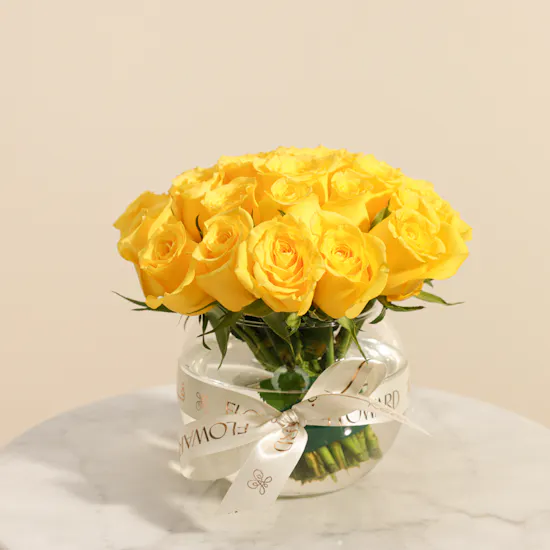 Floward Rosary | Golden Flowers Vase
