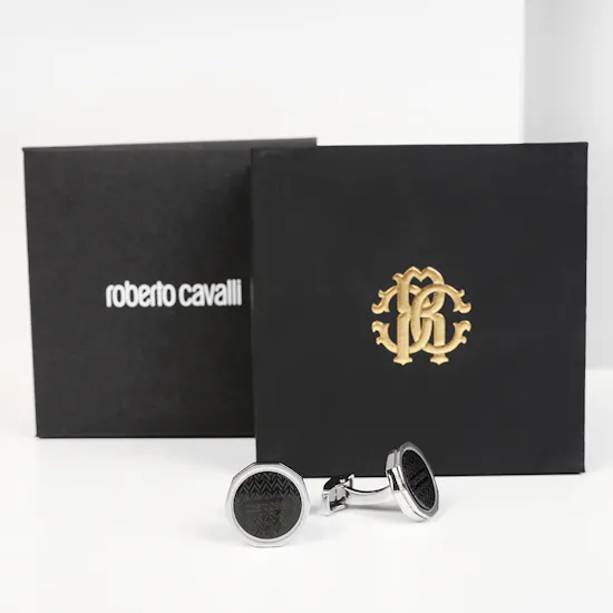 Roberto Cavalli Cufflinks | Silver and Black