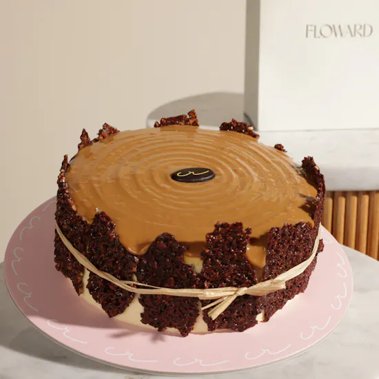 Creamy Ribbons Caramel Carrot Cake | Pure Delight Flower Bouquet